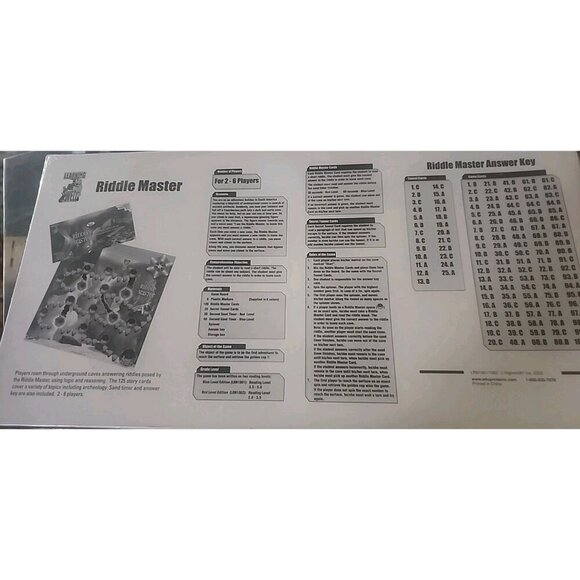 Learning Well Riddle Master Reading Comprehension Board Game Red Level Sealed - Picture 4 of 6